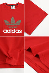 Adds Blend Trefoil Round Imported Neck T-Shirt In Red