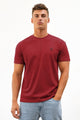 Mens Relaxed Fit Round-Neck Tee Shirt In Red