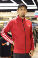 Adds 3-Stripes Signature Men Zipper Upper In Red