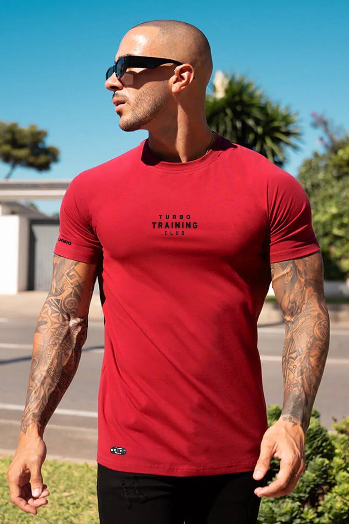 Turbo Training Club Climacool Mesh Dry-Fit Tee In Red