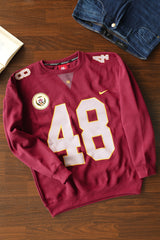 Nke Crew Neck Full Sleeves Men's Sweatshirt In Maroon