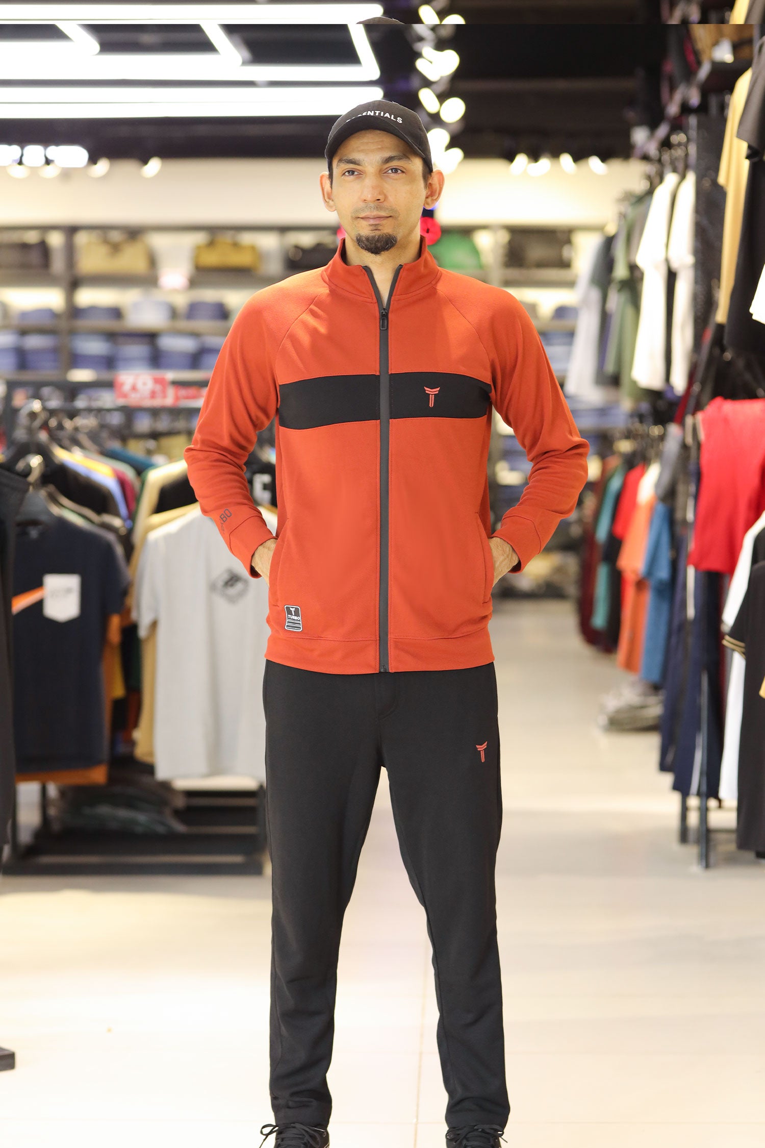 Turbo TrainFit Panel Mock Neck Zipper Tracksuit