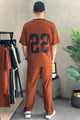 Turbo 22 Piping Detail Men's Co-ord Set In Rust