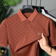 Turbo Jacquard Monogram Pattern Men's Polo T-Shirt