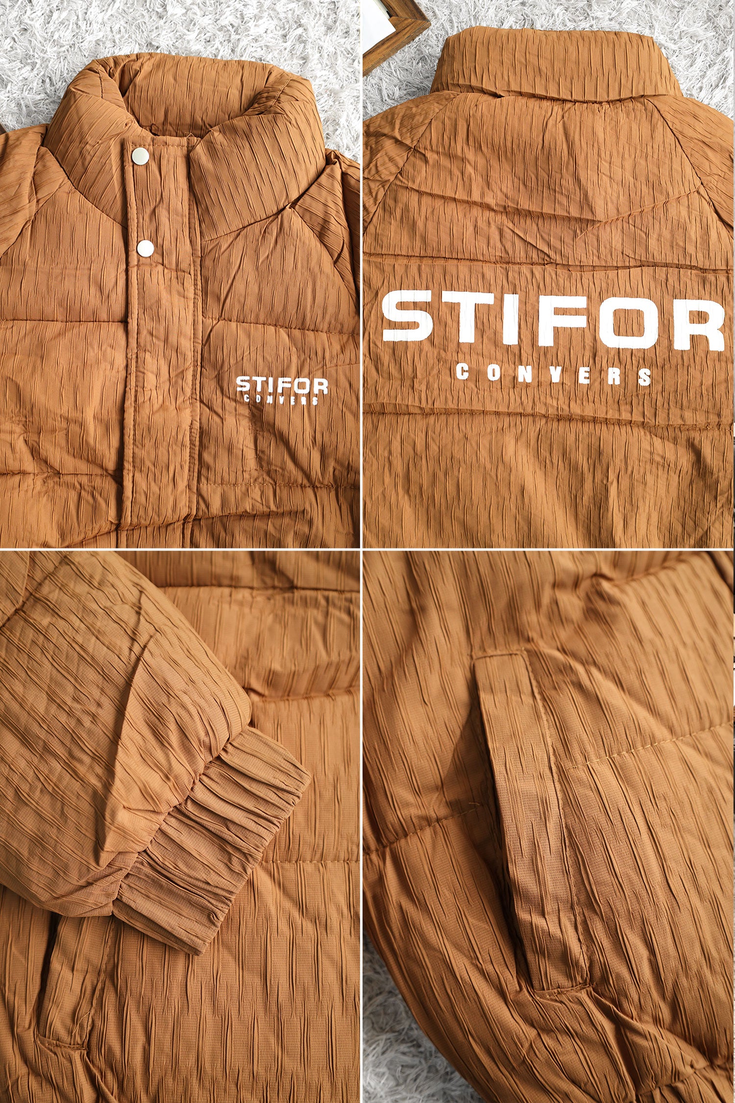 Stifr All Over Texture Padded Imported Puffer Jacket