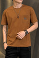 Men's Patch Pocket Design Tee Shirt In Rust