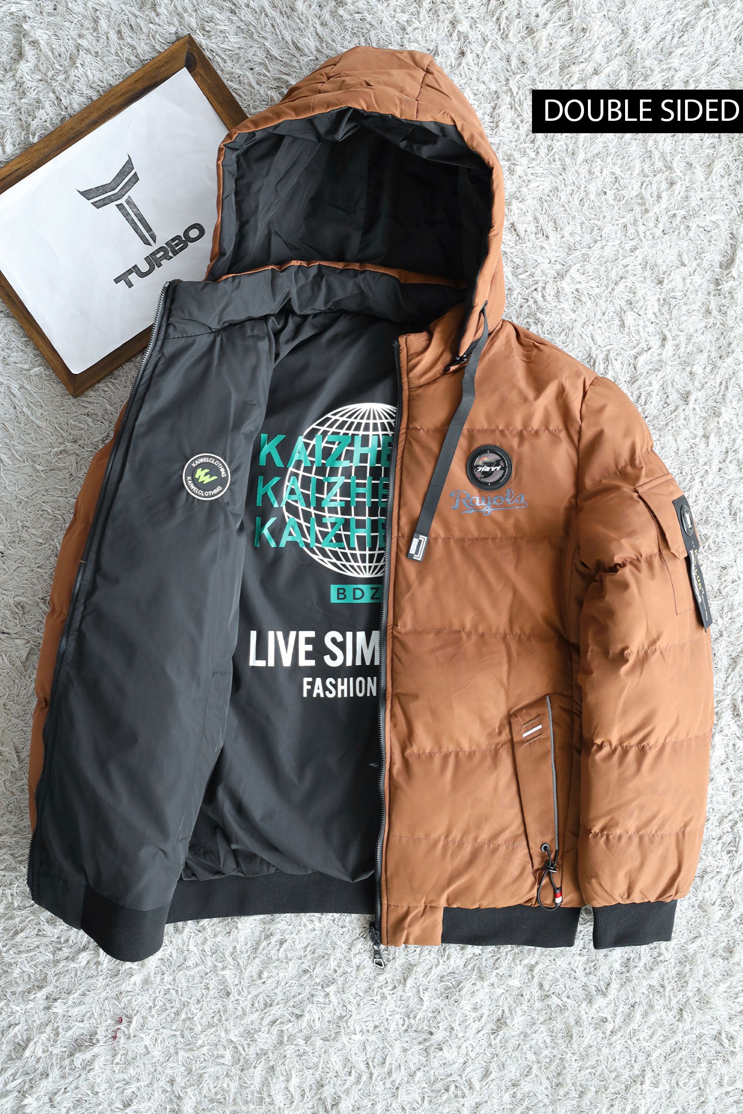 Wind Packable Quited Hooded Big Size Imported Puffer Jacket