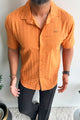 Turbo ShowOff Self Pattern Casual Shirt In Rust
