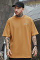 Mens Urban Fashion Round Neck T-shirt In Rust