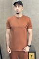 Turbo Zip-Neck Top Style Dry-Fit Tee In Rust