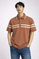 Turbo Horizontal Stripes Men's Polo T-Shirt Rust