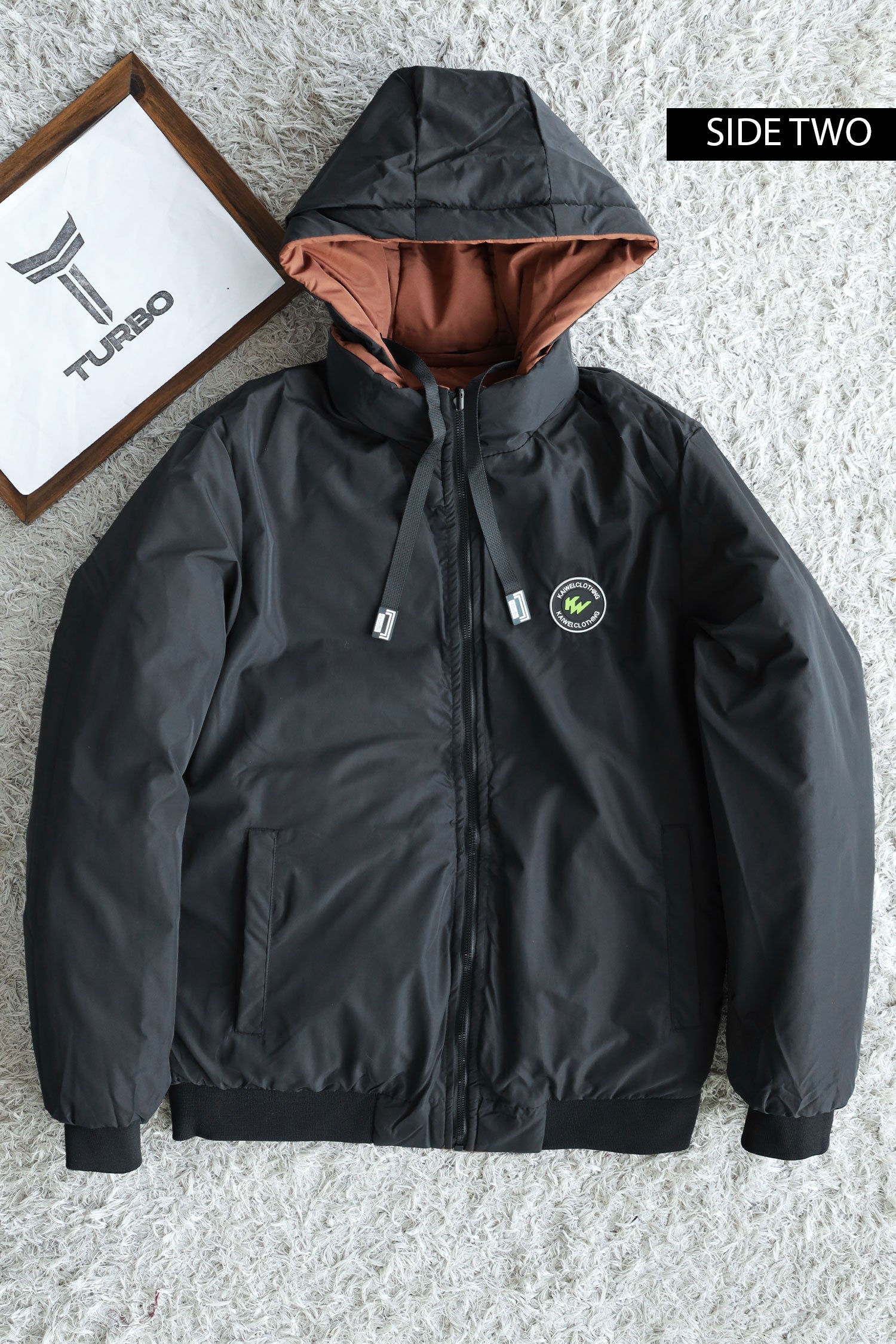 Wind Packable Quited Hooded Big Size Imported Puffer Jacket