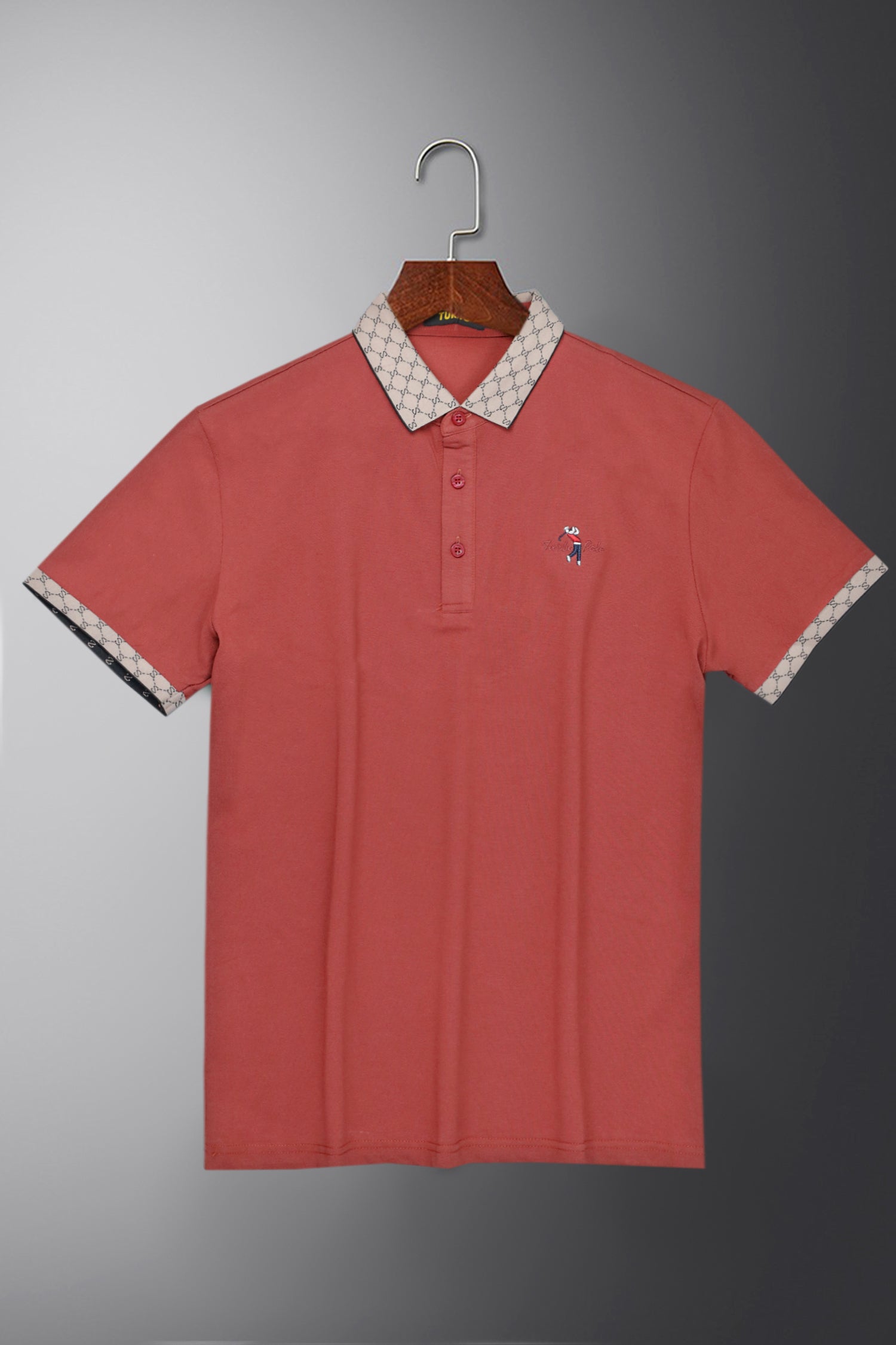 Turbo Bee Motif Polo Club Men's Polo Shirt