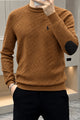 Polo Waffle-Knit Texture Imported Round Neck Men's Sweater
