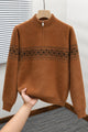 Men's Chunky Half Zipper Knit Imported Rabbit Wool Men's Sweater