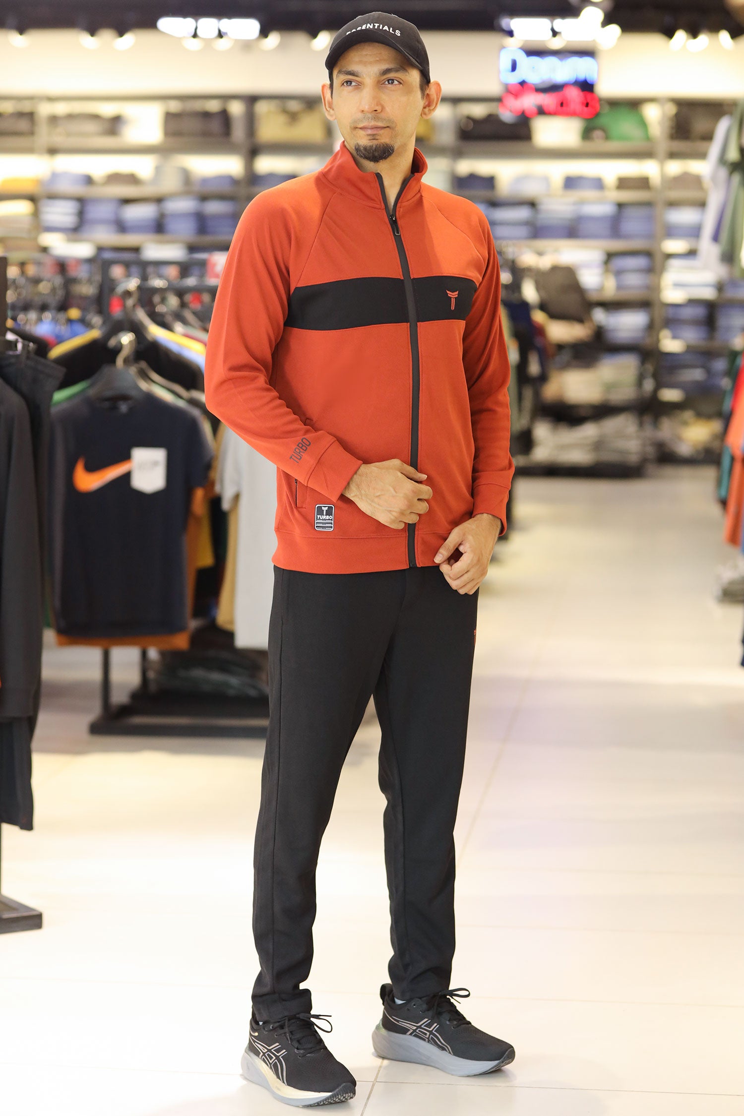 Turbo TrainFit Panel Mock Neck Zipper Tracksuit