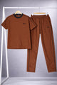 Turbo 22 Piping Detail Men's Co-ord Set In Rust
