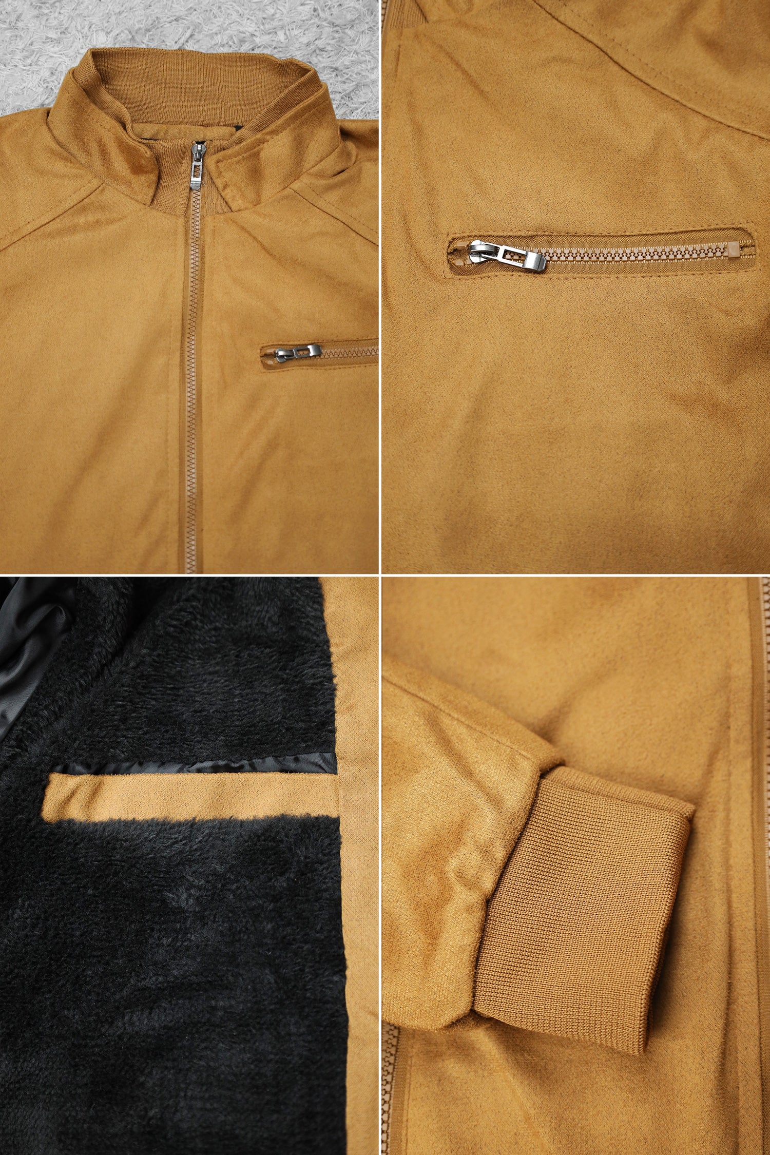 BuckleUp Vintage Zipper Men's Suede Jacket