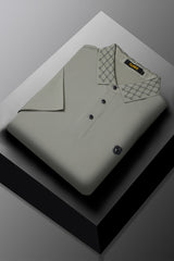 Turbo Diamond Motif Collar Stitchless Men's Polo Shirt In Sage
