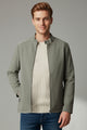 Wind Guard Imported Suede Leather Jacket In Sage
