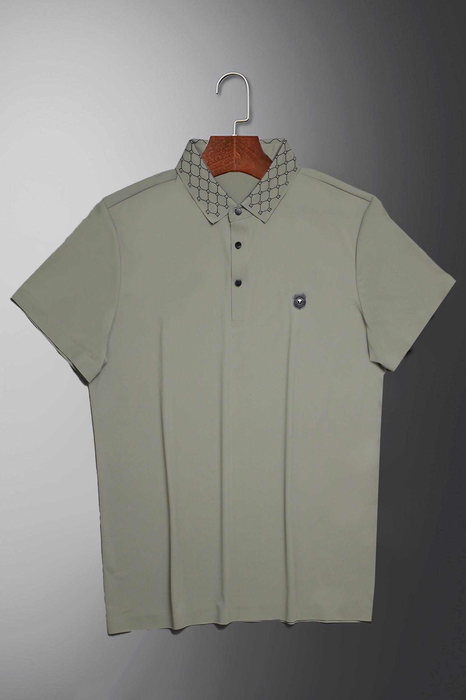 Turbo Diamond Motif Collar Stitchless Men's Polo Shirt