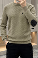 Polo Waffle-Knit Texture Imported Round Neck Men's Sweater