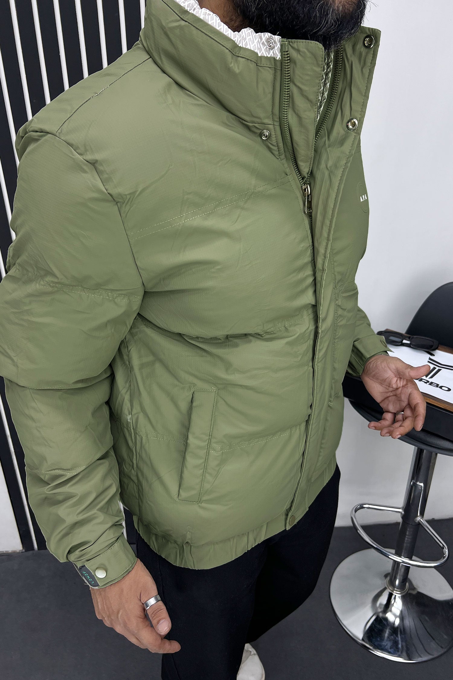 Premium Mock Neck Imported Puffer Jacket