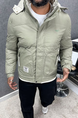 Self Texture Quilted Padded Imported Puffer Jacket