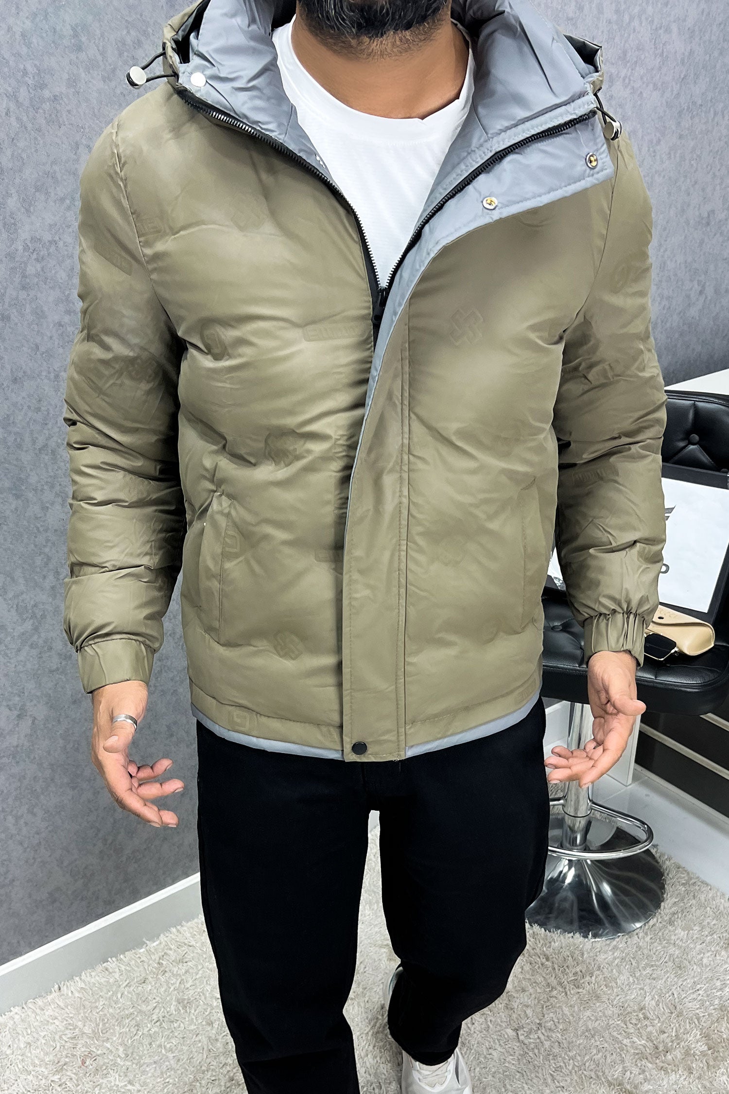 Contrast Tone Sides Padded Imported Puffer Jacket