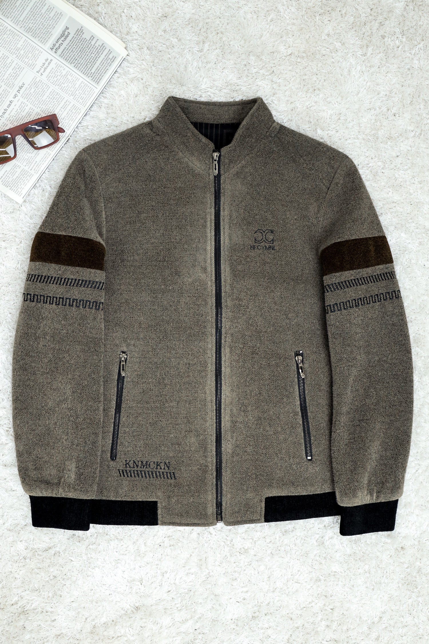 Splicing Imported Men's Woolen Jacket