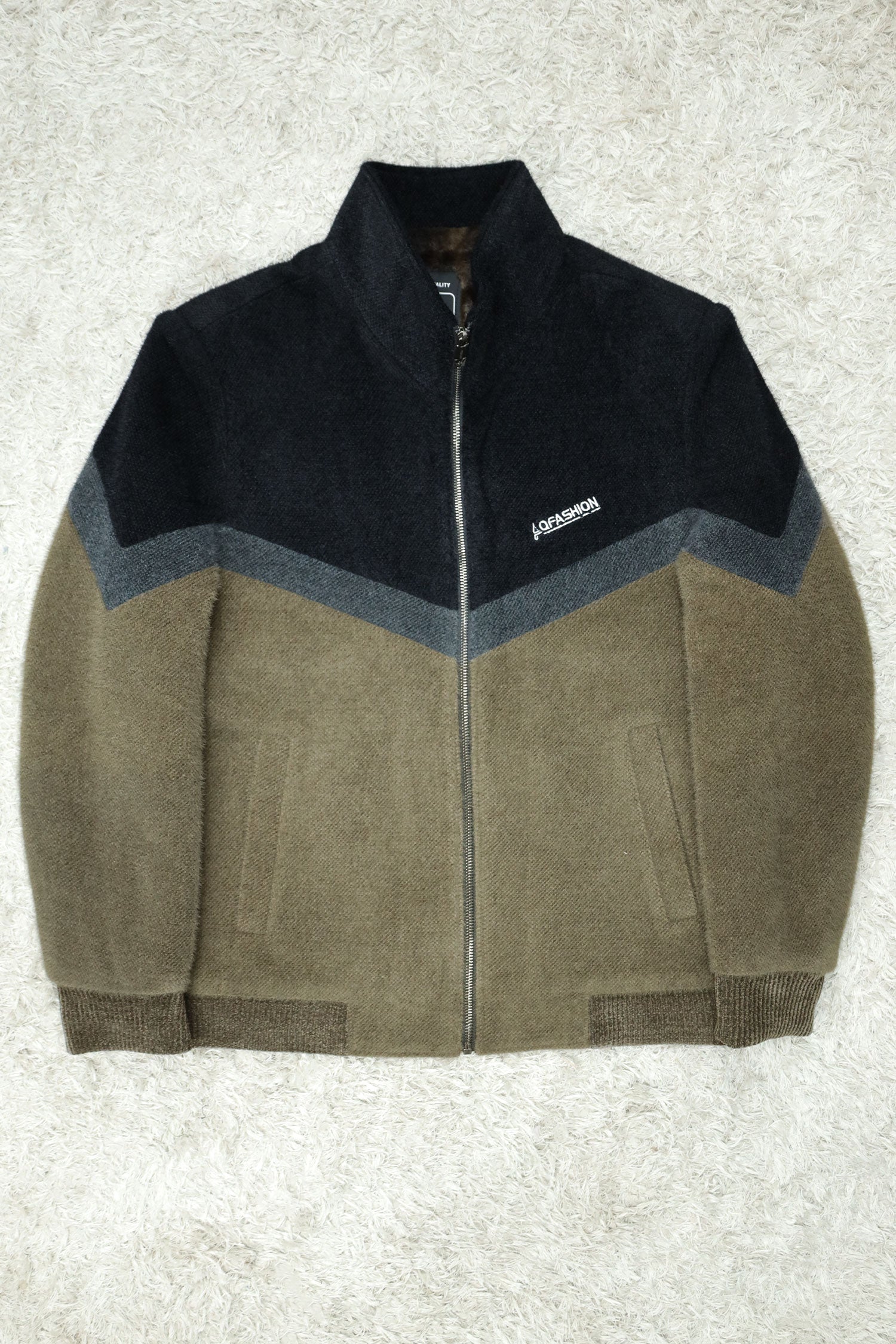 Diagonal Design Tone Imported Men's Woolen Jacket