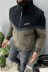 Diagonal Design Tone Imported Men's Woolen Jacket