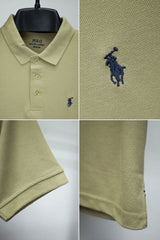 Rlph Lurn Embroidered Logo Plain Polo Shirt In Sage