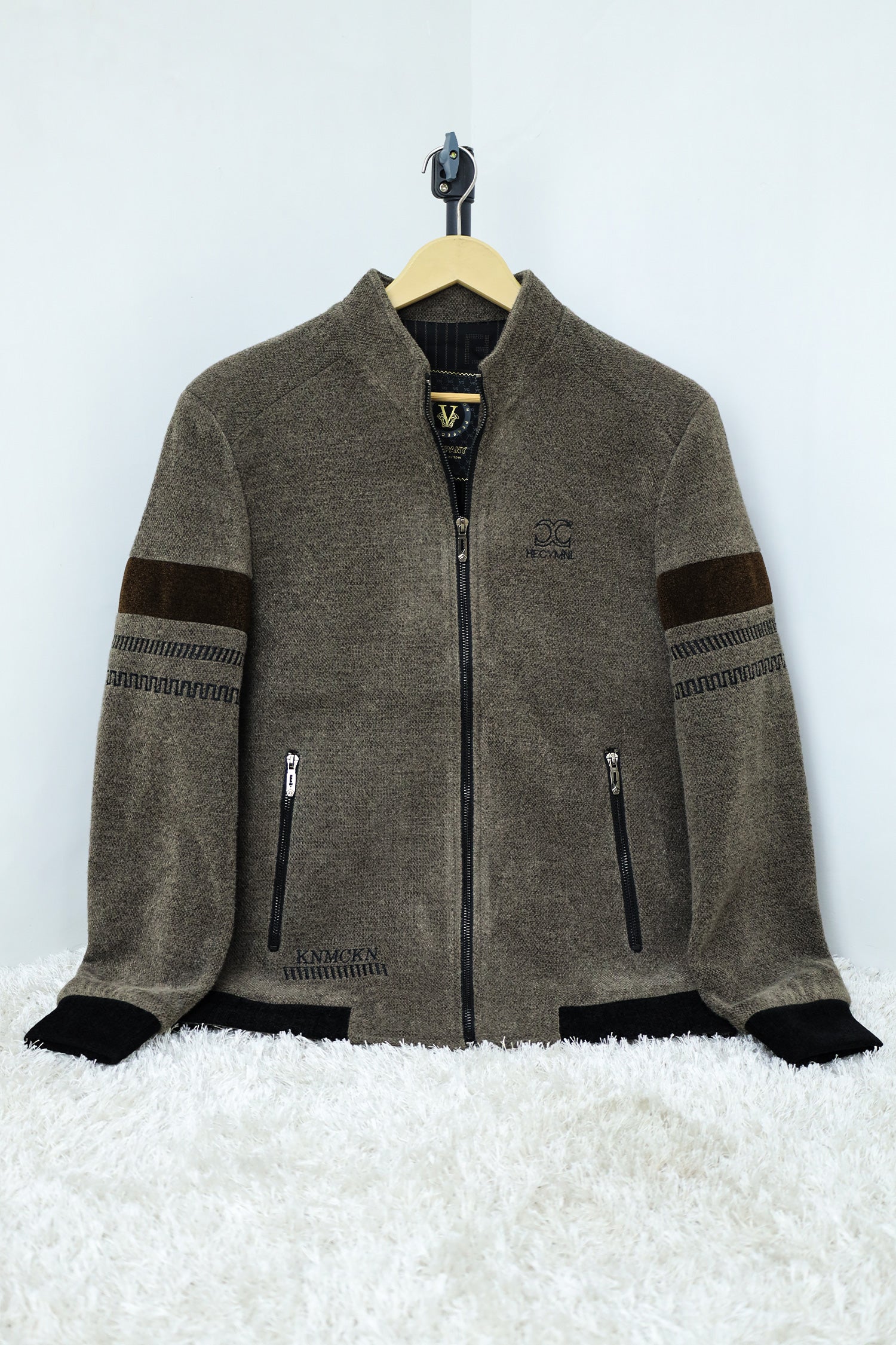 Splicing Imported Men's Woolen Jacket