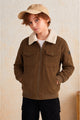Neutral Faux Imported Kid's Suede Jacket