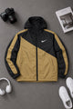 Nke Windrunner Color-Block Hooded Imp Men Sports Jacket In Camel
