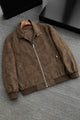 Men's Classic Stand Suede Leather Jacket