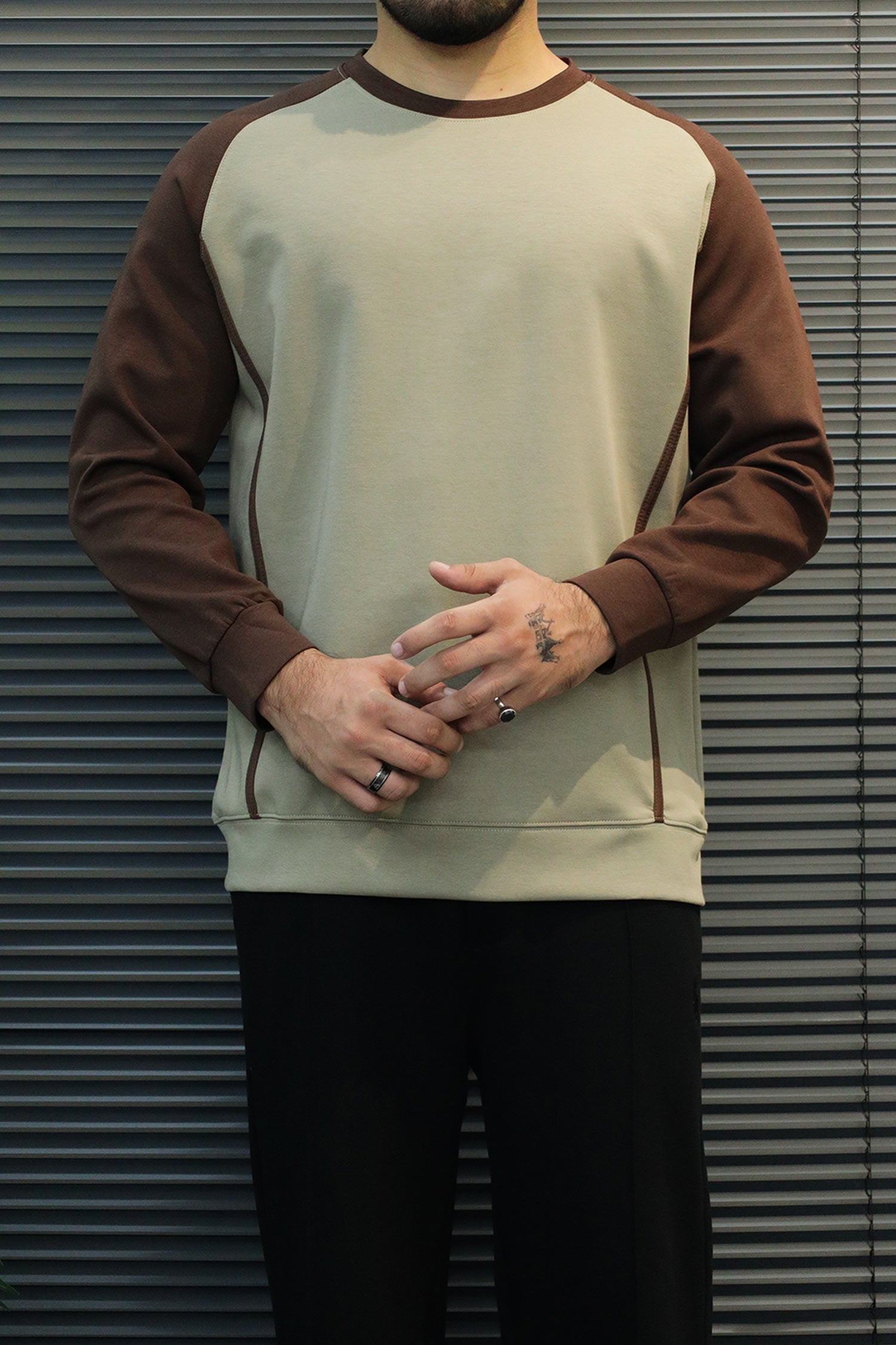 Turbo Raglan Sleeve Pullover Imported Round Neck Men's Sweatshirt