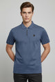 Turbo Tri-Angle Pattern Zip-Collar Men's Polo Shirt