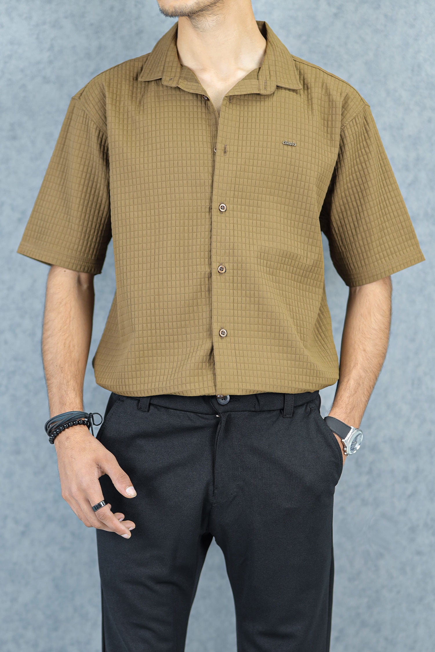 Turbo Waffle Patterned Cubin Casual Shirt