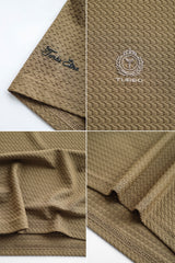 Turbo Waffle Print Comfy Crew Neck Tee In Sand Brown