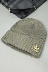 Adds Rib Cuff Cashmere Wool Beanie Cap In Sand Brown