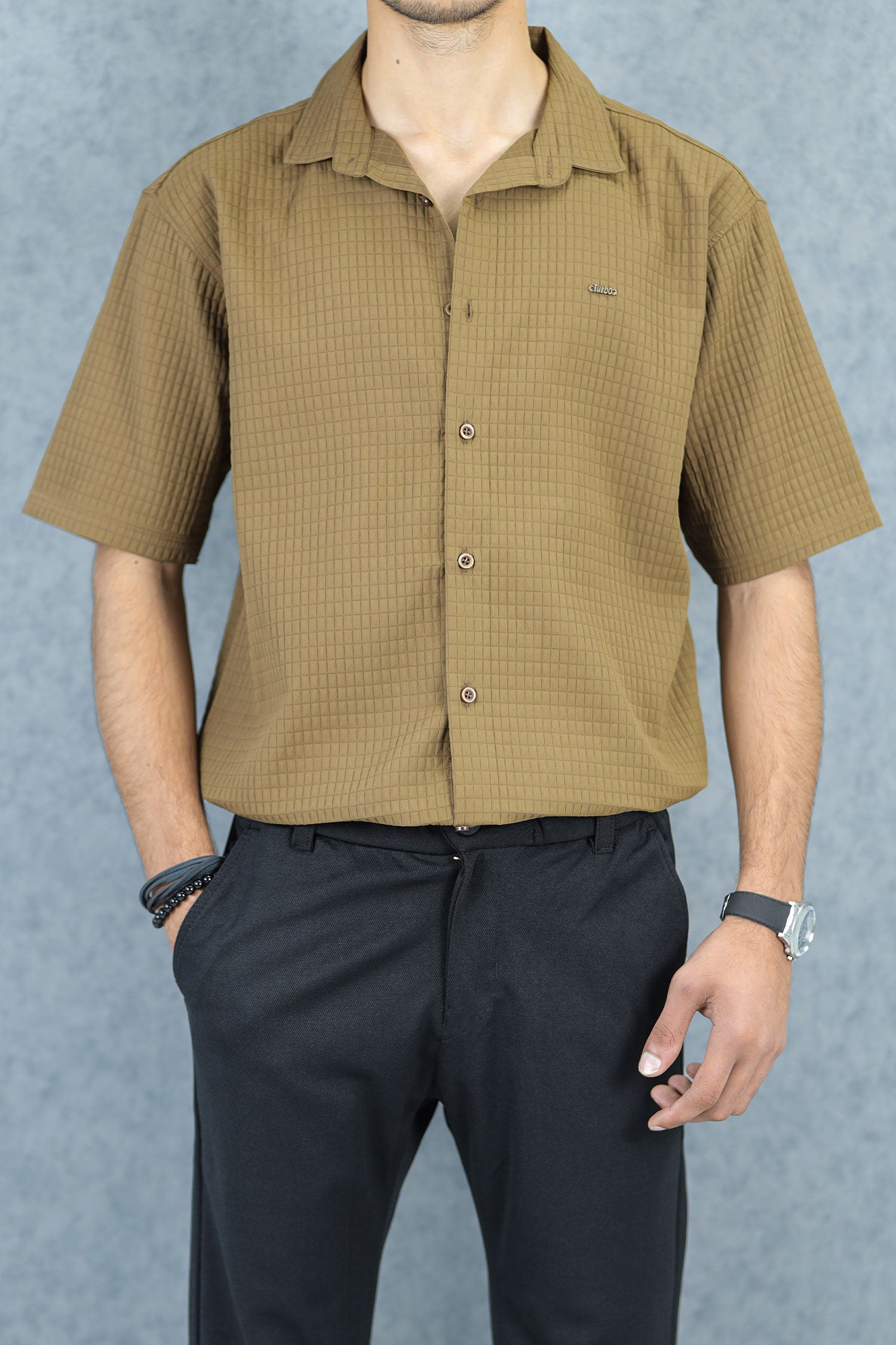 Turbo Waffle Patterned Cubin Casual Shirt