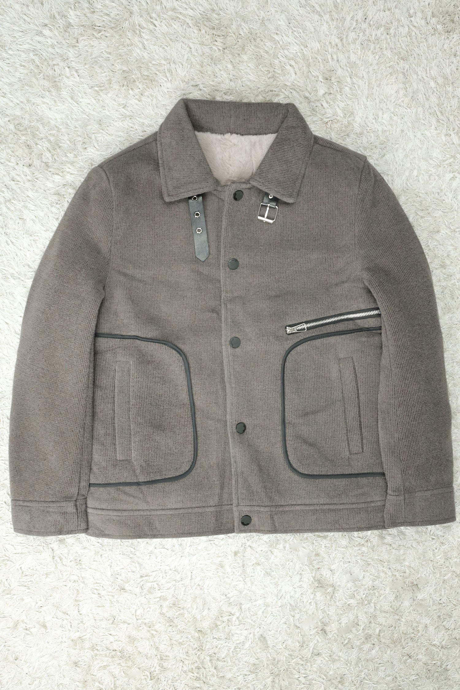 Buckle Collar Style Imported Men's Woolen Jacket