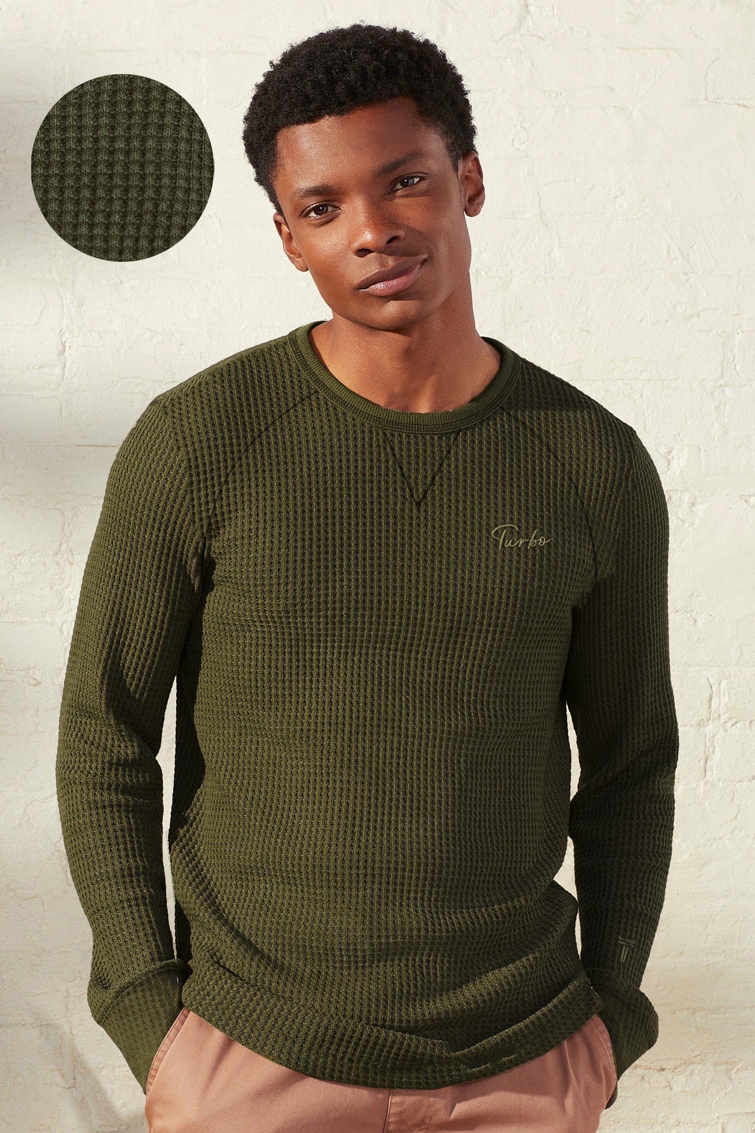 Turbo T Shoulder Style Round Neck Thermal Cotton Men's Sweatshirt