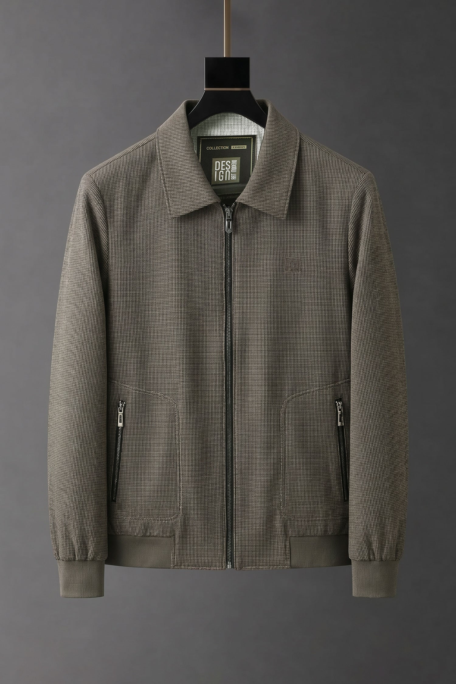 Turbo Fashionable Turn- Collar Imp Men's Wool Jacket In Sand Brown