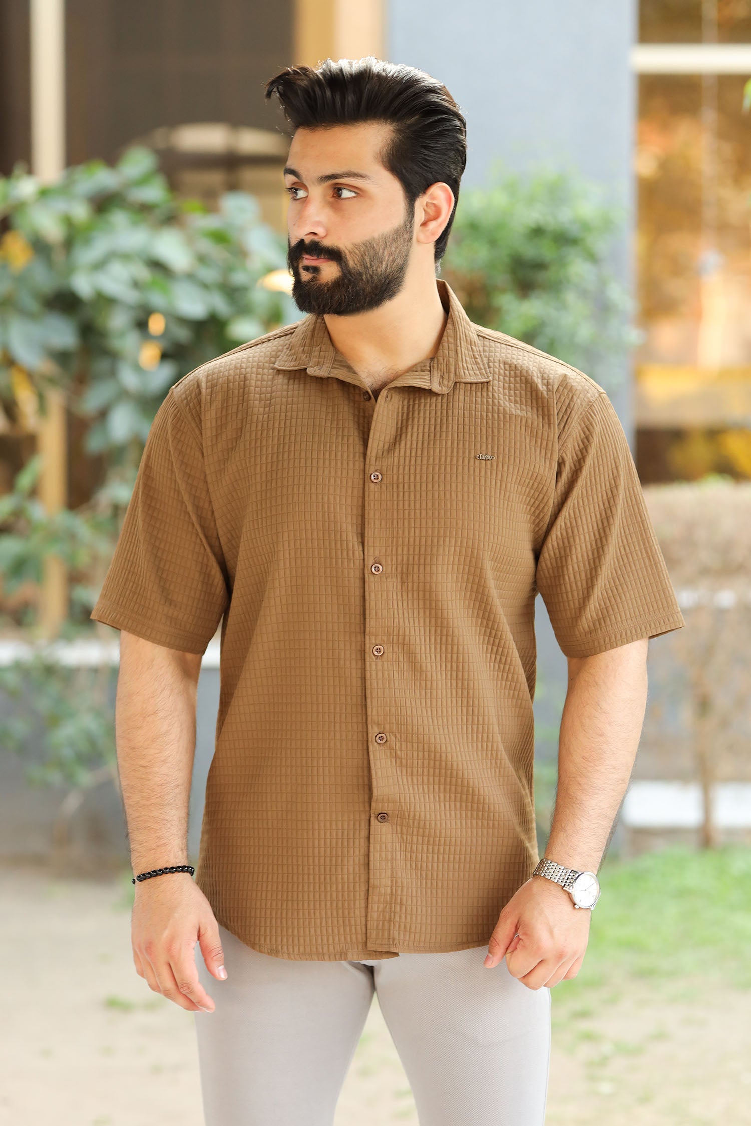 Turbo Waffle Patterned Cubin Casual Shirt