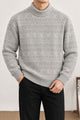 Aesthetic Geometric Patterned  Imported Round Neck Rabbit Wool Men's Sweater
