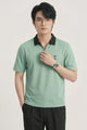 Turbo Zipper Seamless Collar Men's Polo T-Shirt In Sea Foam