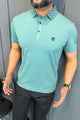 Turbo Diamond Motif Collar Stitchless Men's Polo Shirt